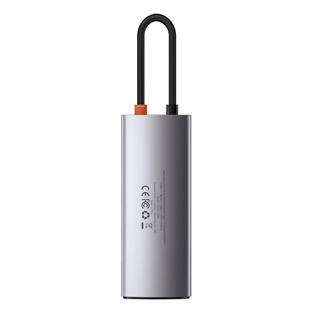 Baseus Metal Gleam Series 5-i-1 multifunktionelle HUB USB Type C - USB Type C Power Delivery 100 W / HDMI 4K 30 Hz / 3x USB 3.2 Gen 1 (CAHUB-CX0G)