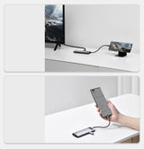 Baseus Metal Gleam 6-in-1 USB-C - USB-C PD 100W HUB 1x HDMI 4K 30Hz 3x USB-A 3.2 1x RJ45 - gray