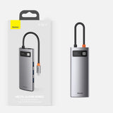 Baseus Metal Gleam 6-in-1 USB-C - USB-C PD 100W HUB 1x HDMI 4K 30Hz 3x USB-A 3.2 1x RJ45 - gray