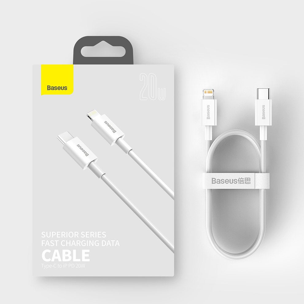 Baseus Superior Series USB-C / Lightning PD 20W 1 m cable - white