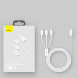 Baseus Superior 3in1 USB Cable - Lightning / USB Type C / Micro USB 3.5 A 1.5 m White (CAMLTYS-02)