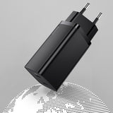 Baseus GaN2 Lite fast charger 65W USB / USB Type C Quick Charge 3.0 Power Delivery (gallium nitride) black (CCGAN2L-B01)