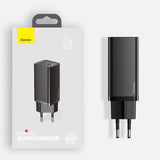 Baseus GaN2 Lite fast charger 65W USB / USB Type C Quick Charge 3.0 Power Delivery (gallium nitride) black (CCGAN2L-B01)
