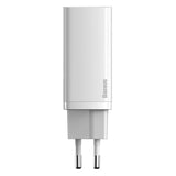 Baseus GaN2 Lite fast charger 65W USB / USB Type C Quick Charge 3.0 Power Delivery (gallium nitride) white (CCGAN2L-B02)