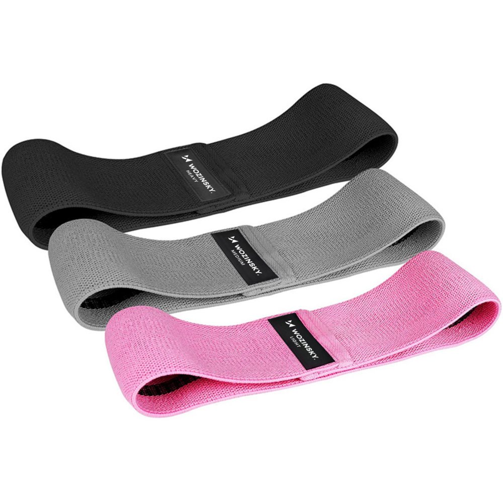 Wozinsky Sæt af 3x Stof modstandsbånd Modstand Mini Band til Yoga Crossfit Fitness (WFB-01)
