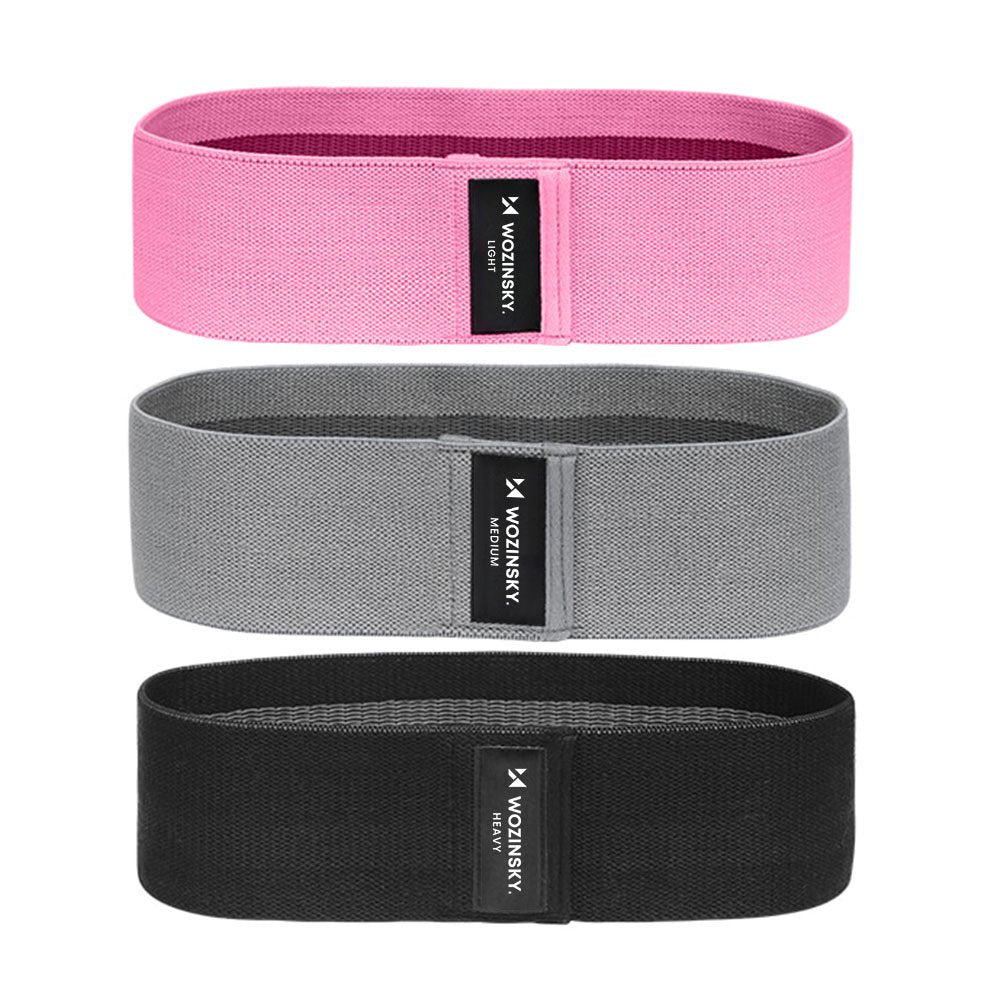 Wozinsky Sæt af 3x Stof modstandsbånd Modstand Mini Band til Yoga Crossfit Fitness (WFB-01)