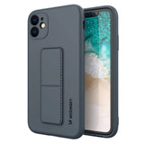 Wozinsky Kickstand Case iPhone 12 Pro Silicone Case with Stand Navy Blue
