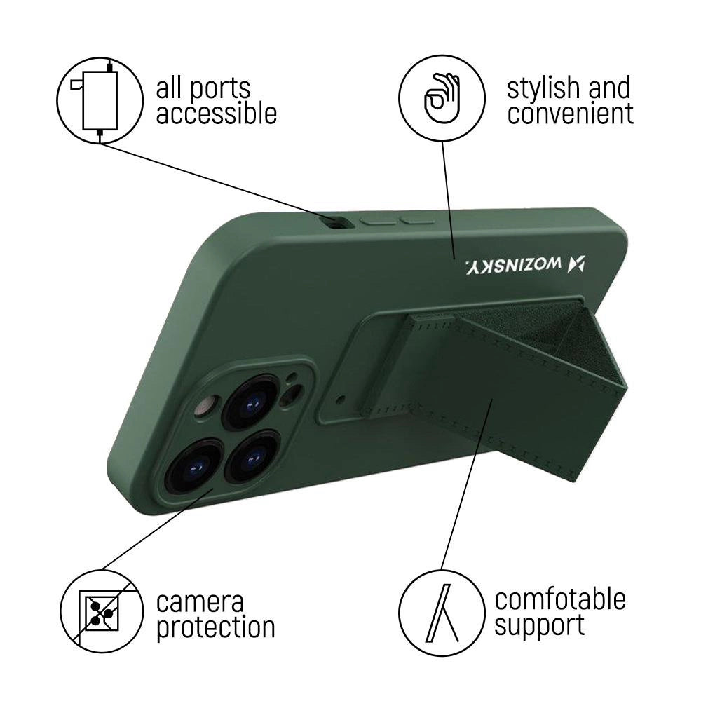 Wozinsky Kickstand Case Silicone Stand Cover til Samsung Galaxy A11 / M11 sort