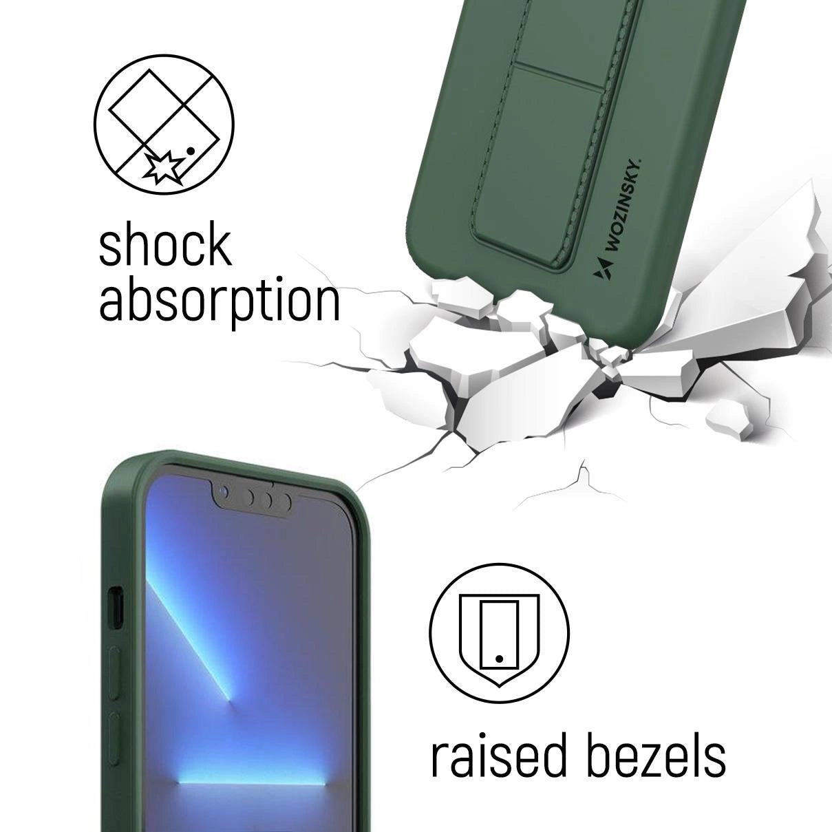 Wozinsky Kickstand Case Silicone Stand Cover til Samsung Galaxy A11 / M11 sort