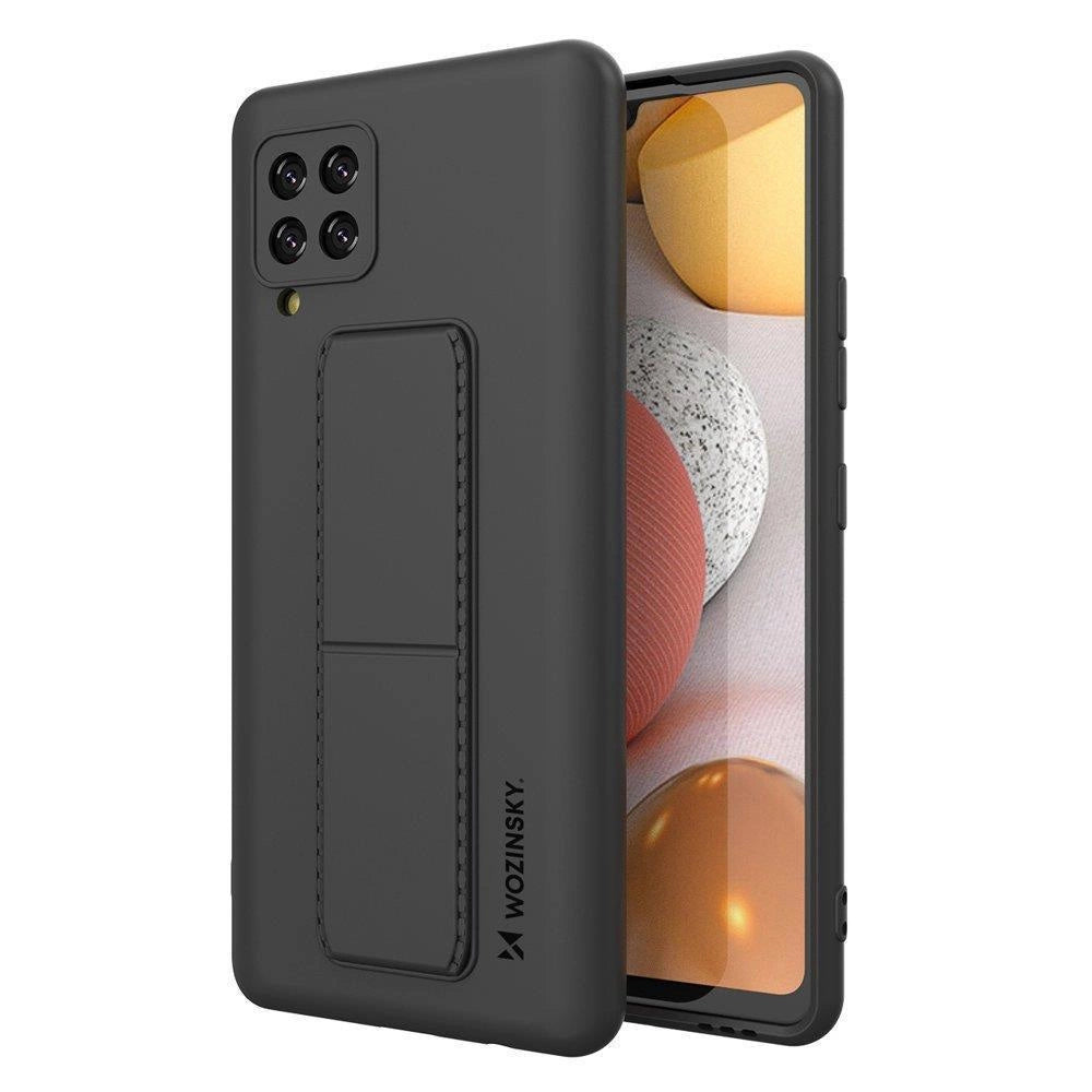 Wozinsky Kickstand Case Silicone Stand Cover til Samsung Galaxy A42 5G sort