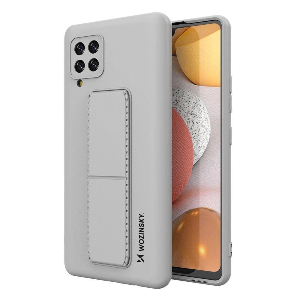 Wozinsky Kickstand Case Silicone Stand Cover til Samsung Galaxy A42 5G Grå