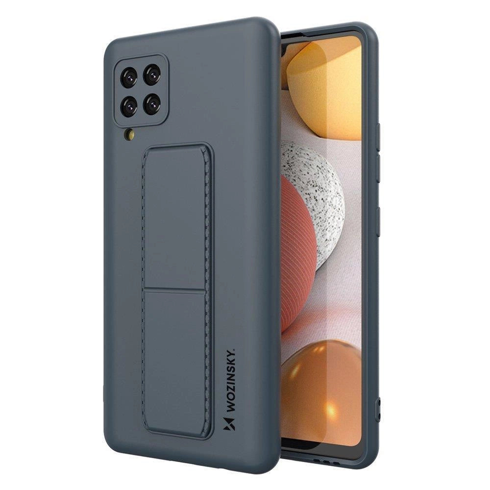 Wozinsky Kickstand Case Silicone Stand Cover til Samsung Galaxy A42 5G marineblå