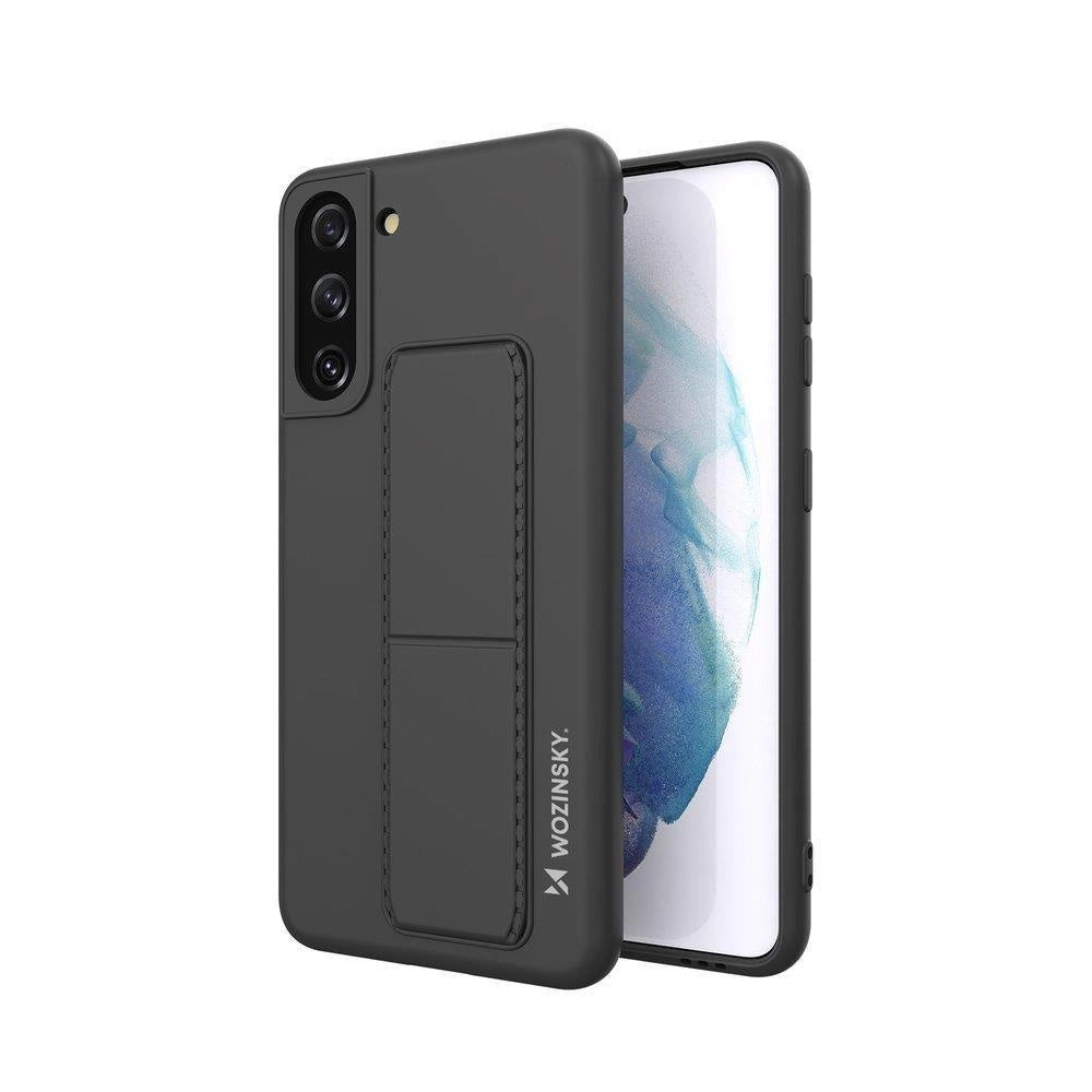 Wozinsky Kickstand Case Silicone Stand Cover til Samsung Galaxy S21 + 5G sort