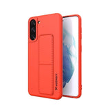Wozinsky Kickstand Case Silicone Stand Cover til Samsung Galaxy S21 + 5G Red