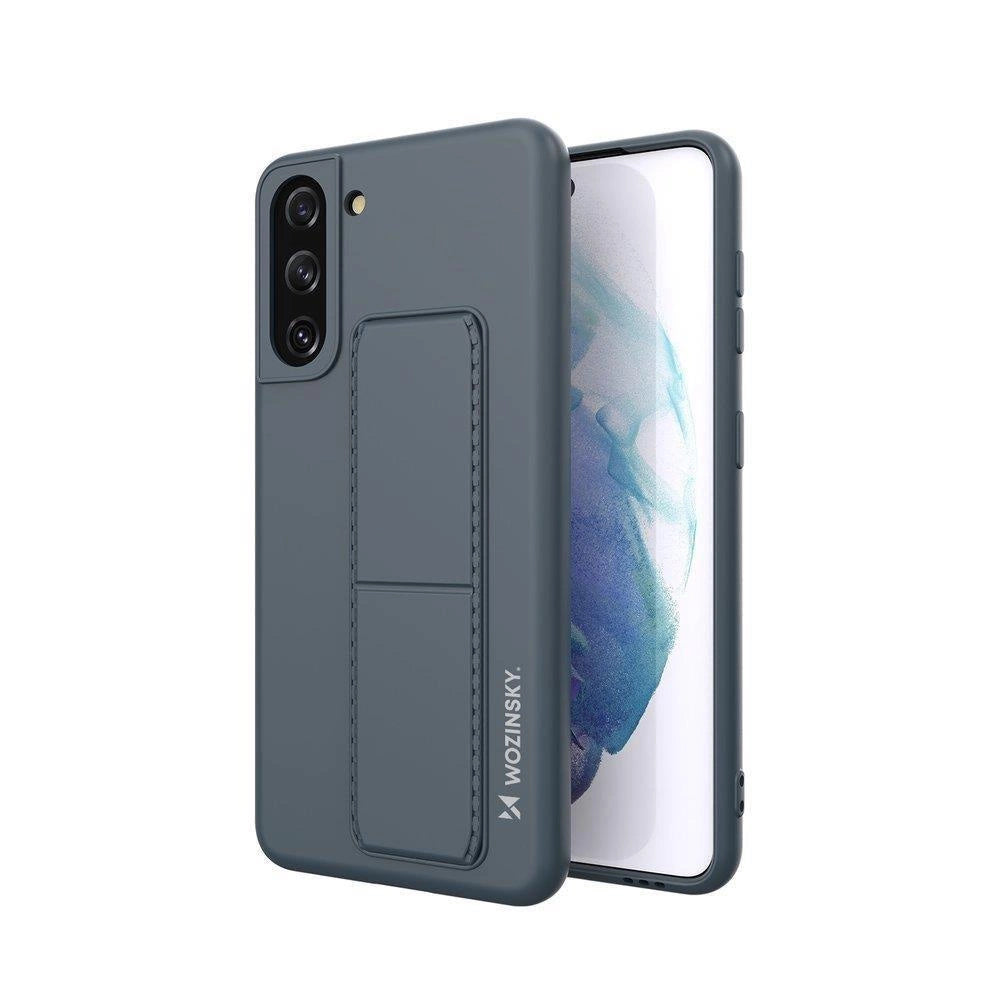 Wozinsky Kickstand Case silikon stand cover til Samsung Galaxy S21 + 5G marineblå