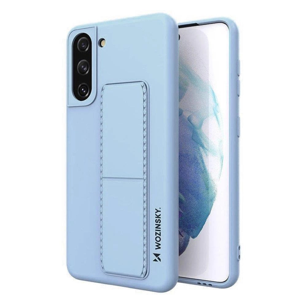 Wozinsky Kickstand Case Silicone Stand Cover til Samsung Galaxy S21 + 5G Lysblå