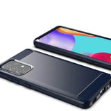 Carbon Case Flexible Cover TPU Case til Samsung Galaxy A72 4G blå