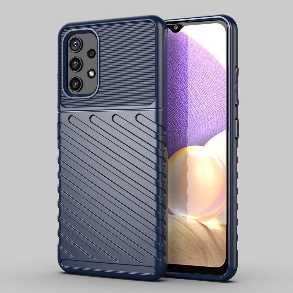 Thunder Case Flexible Tough Rugged Cover TPU Case til Samsung Galaxy A32 5G blå