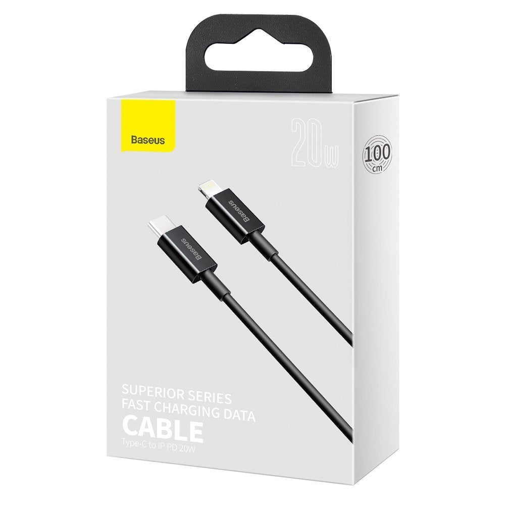 Baseus Superior Series USB-C / Lightning PD 20W 1 m kabel - sort