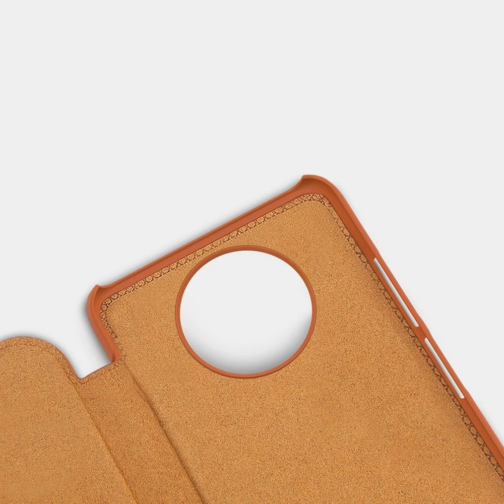 Nillkin Qin læderhylster for Xiaomi Redmi Note 9T 5G brun
