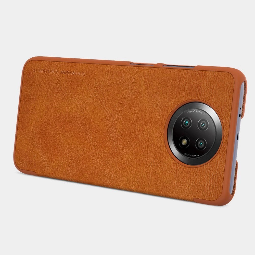 Nillkin Qin læderhylster for Xiaomi Redmi Note 9T 5G brun