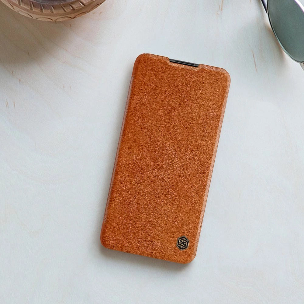 Nillkin Qin læderhylster for Xiaomi Redmi Note 9T 5G brun