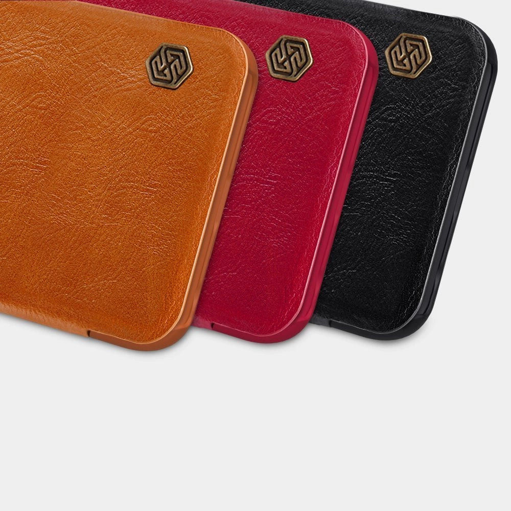 Nillkin Qin læderhylster for Xiaomi Redmi Note 9T 5G brun