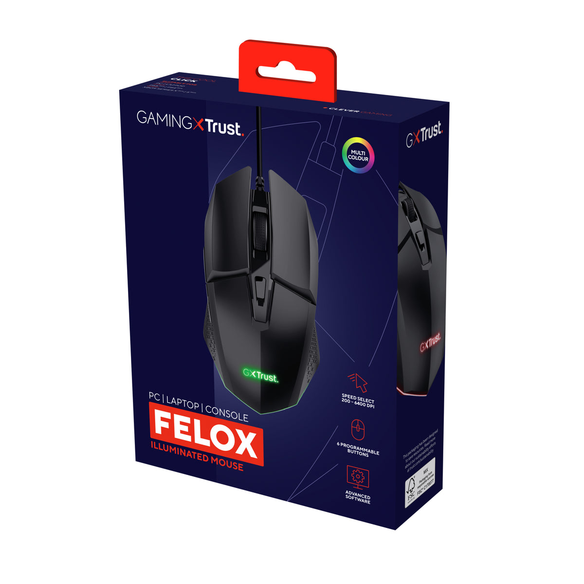 Trust GXT109 Felox mouse 302362 gaming mouse sort