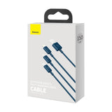 Baseus Superior 3in1 USB-kabel - Lightning / USB Type C / micro USB 3.5 A 1,5 m blå (CAMLTYS-03)