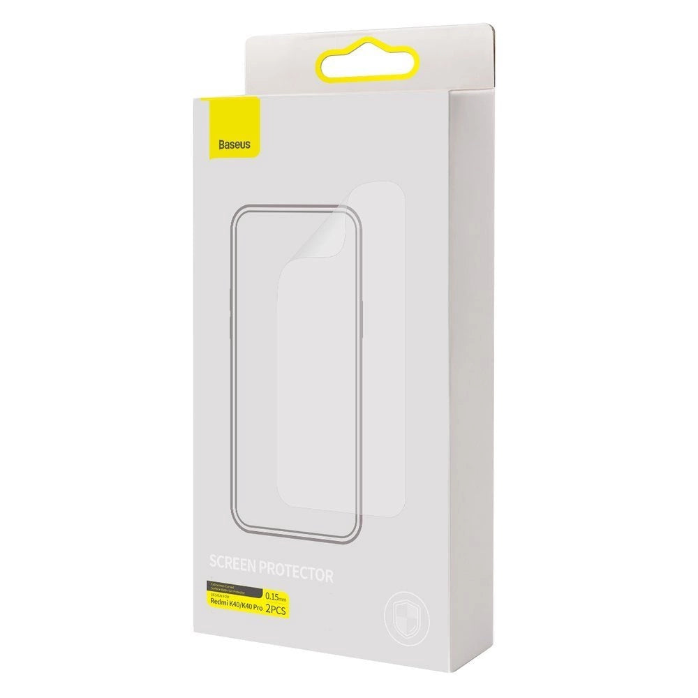 Baseus 2x fuldskærmsbeskyttelsesfilm 0,15 mm til Xiaomi Redmi K40 / K40 Pro / Poco F3 Transparent (SGMIK40-02)