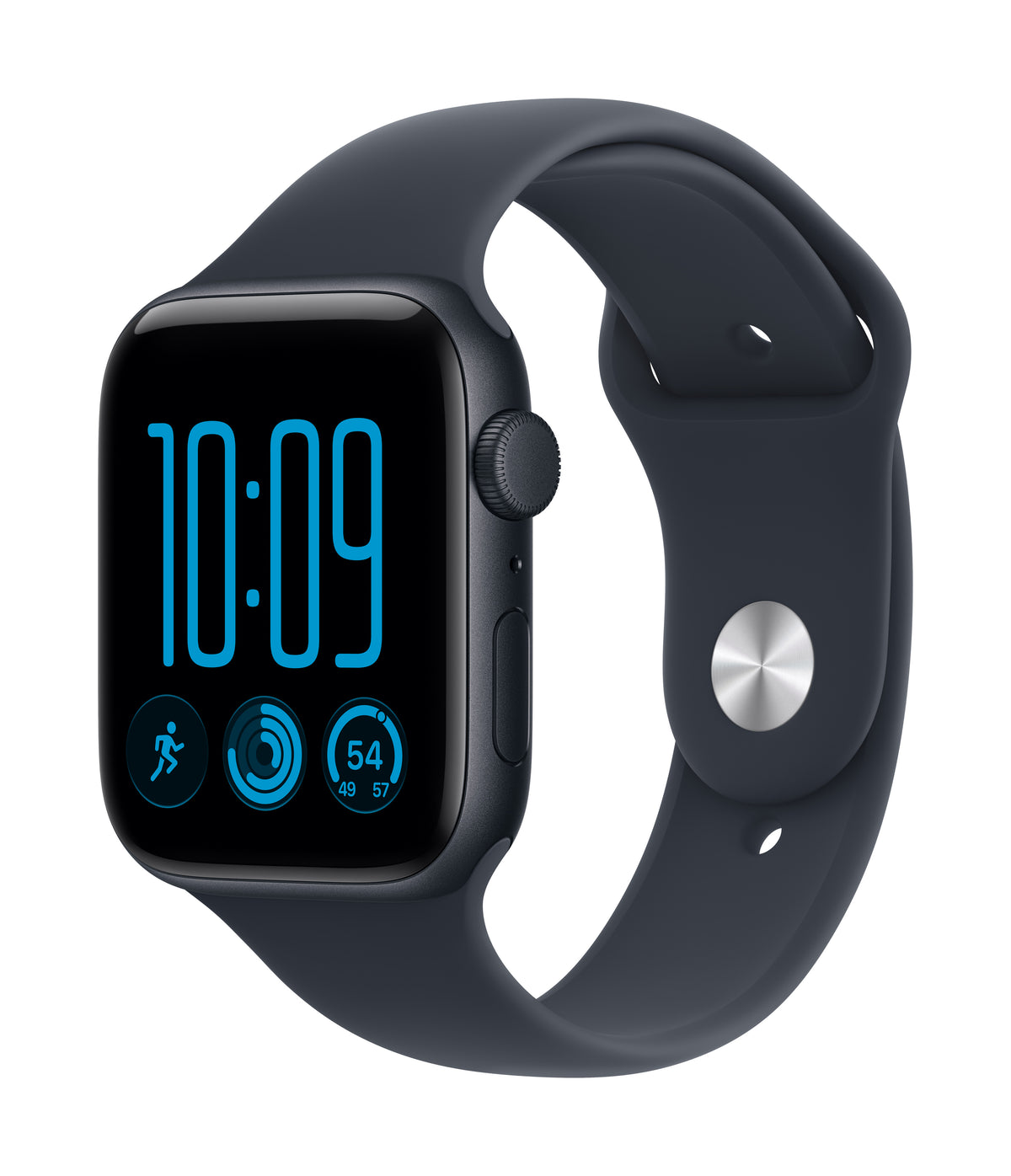 Apple Watch SE 3 GPS 44mm Midnight Aluminium Case with Navy Blue Sport Band - S/M