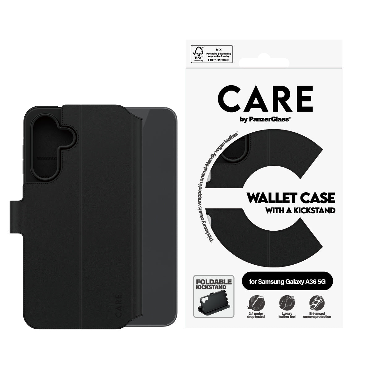CARE by PanzerGlass Feature Wallet Case w. Kickstand Samsung Galaxy A36 5G
