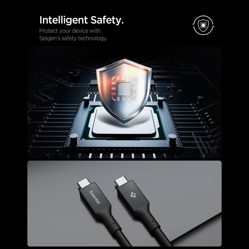 Spigen Eb24012 Cc Essential Usb C Kabel 240 W 120 Cm Sort