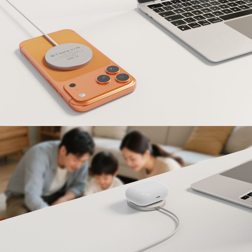 Tech Protect A50 Magnetisk Magsafe Trådløs Opladder 25 W Qi2.2 Hvid