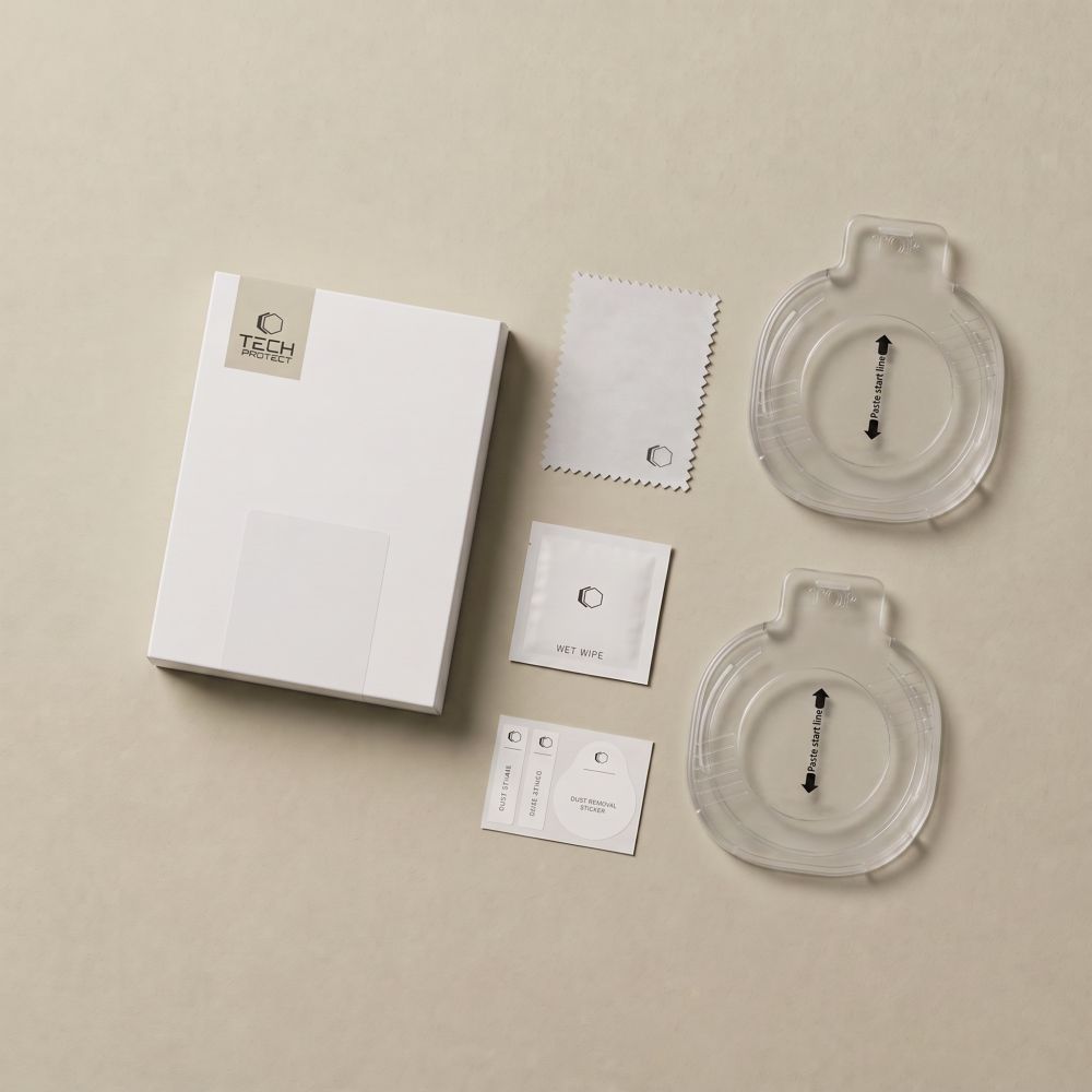 Hærdet Glas Tech Protect Easy Set+ 2 Pack Samsung Galaxy Watch Ultra 2 2026 (47 Mm) Clear