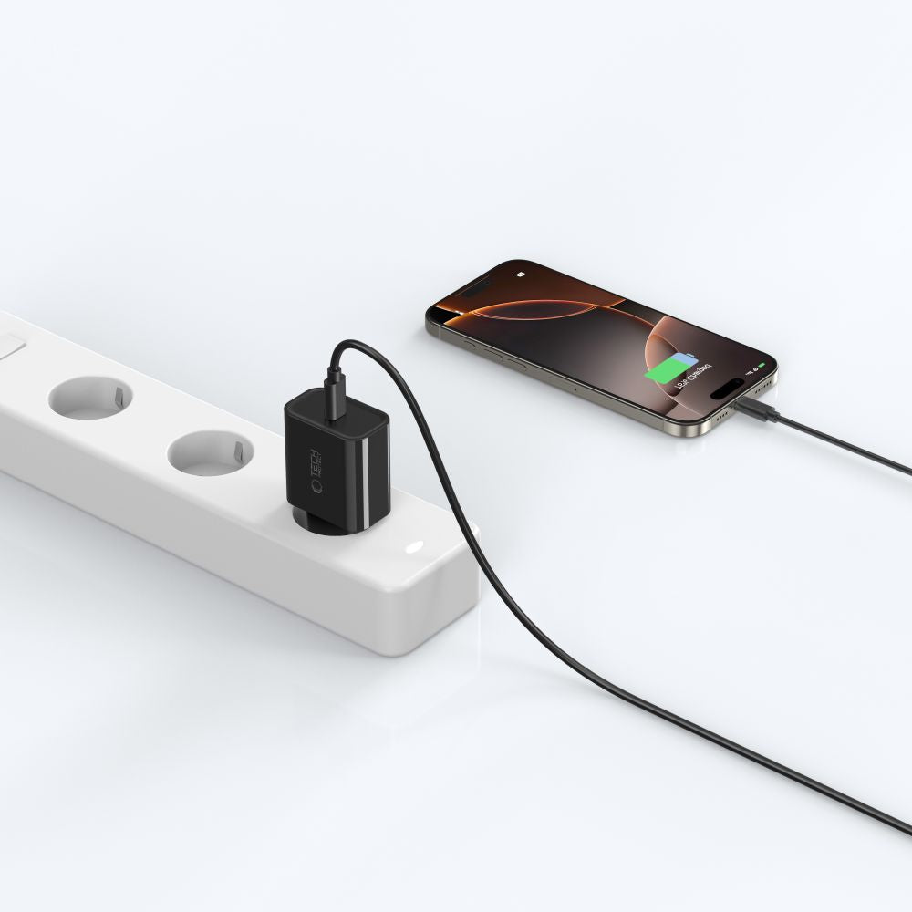 Tech Protect Nc20 W 1 Port Netværksopladder Pd 20 W Sort