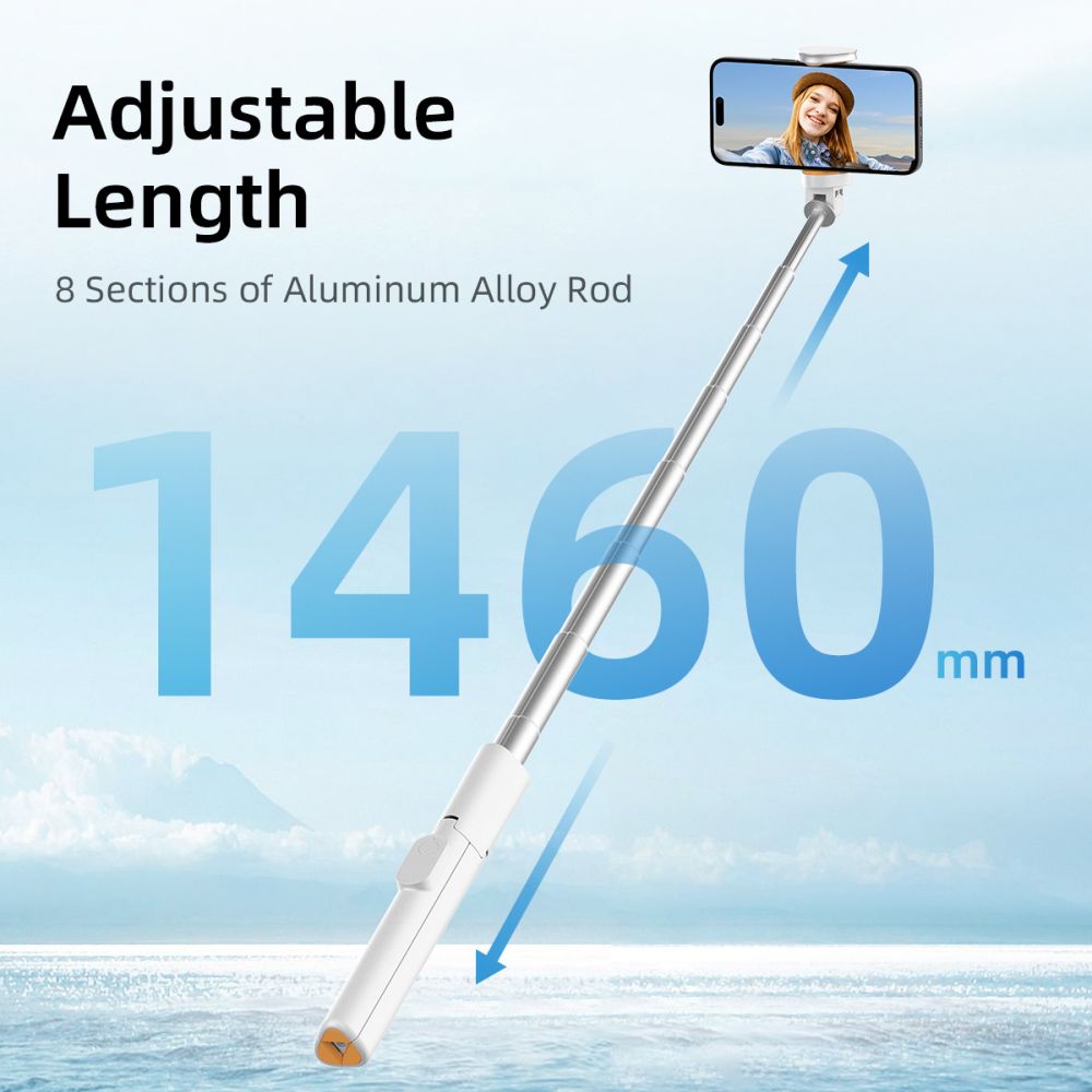 Tech Protect L09 S Bluetooth Selfie Stick Stativ Hvid