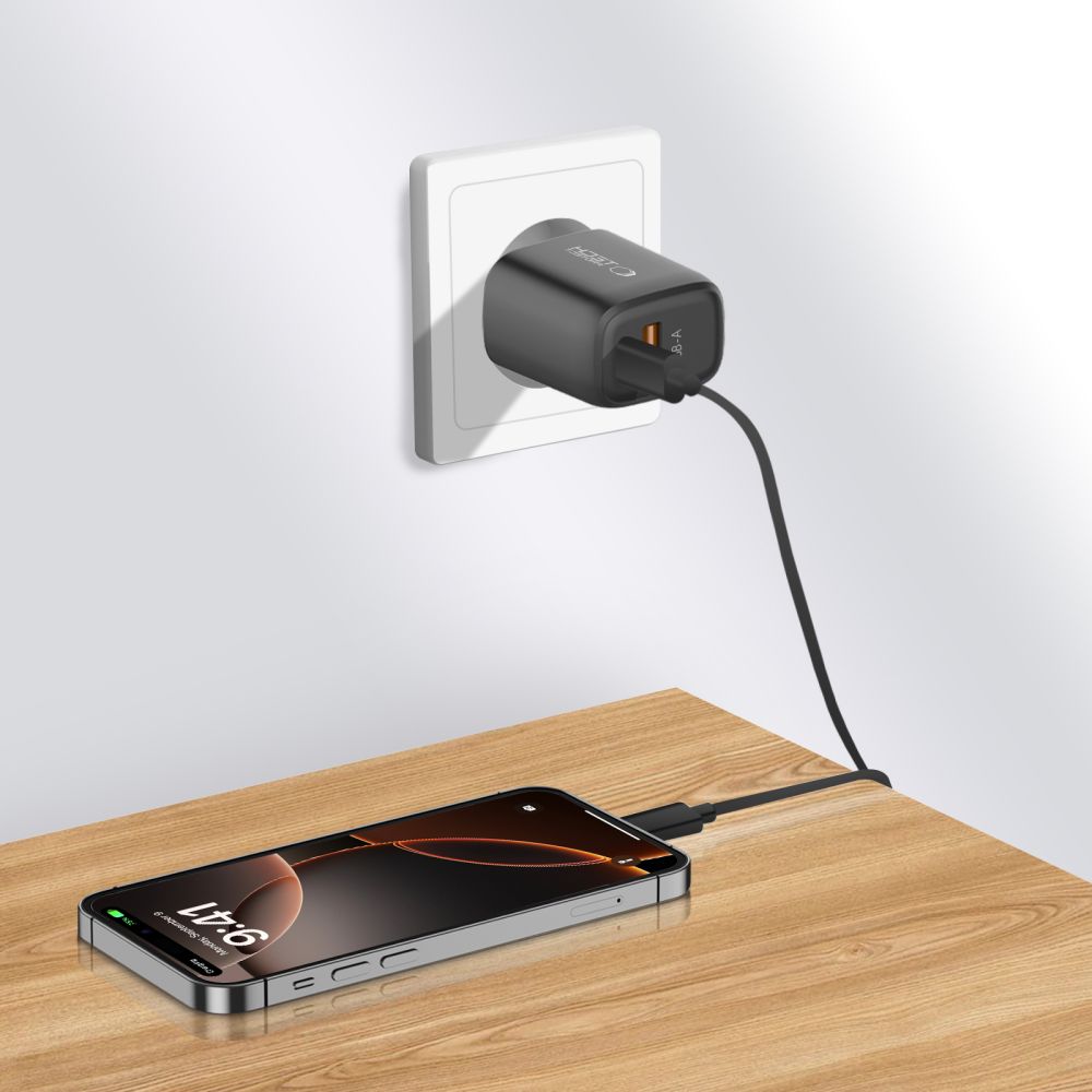Tech Protect Nca30 2 Port Netværksopladder Pd 30 W / Qc3.0 Sort