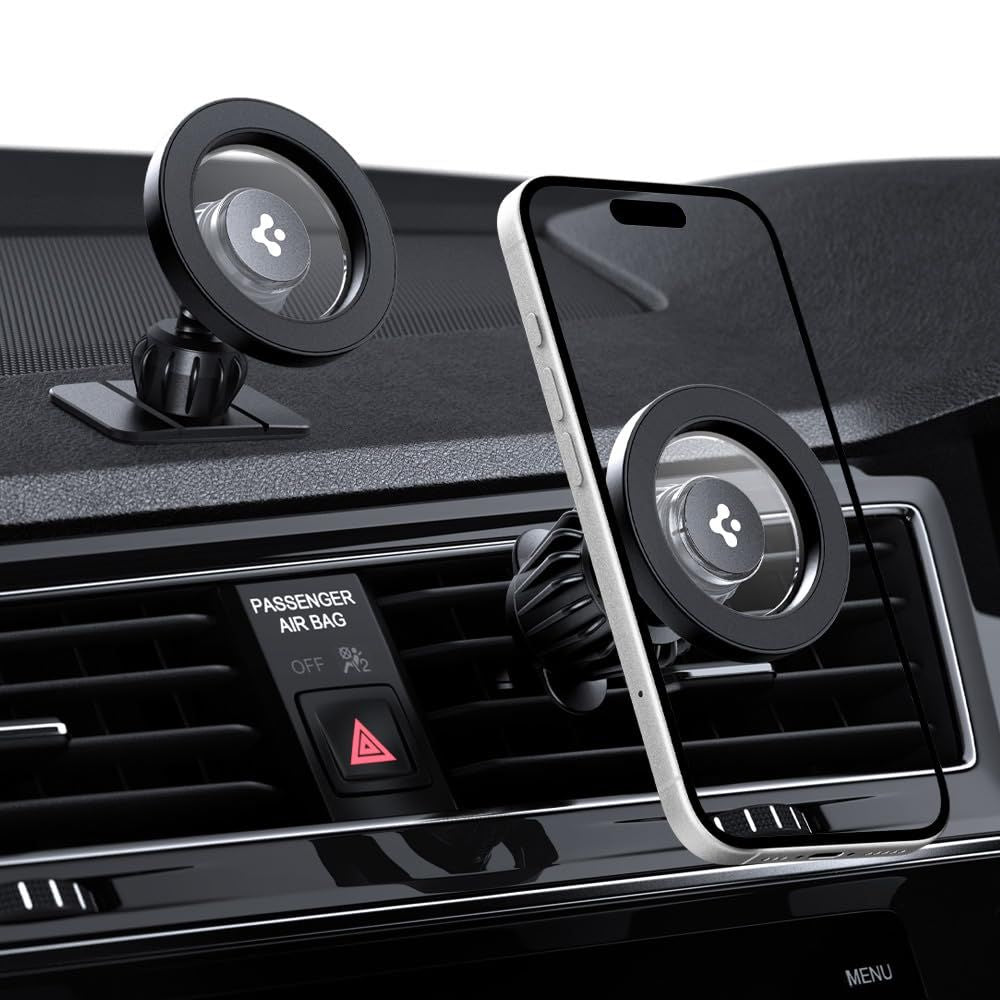 Spigen Mft13 Magnetisk Magsafe Dashboard & Ventilationsbelægning Til Bil, Sort