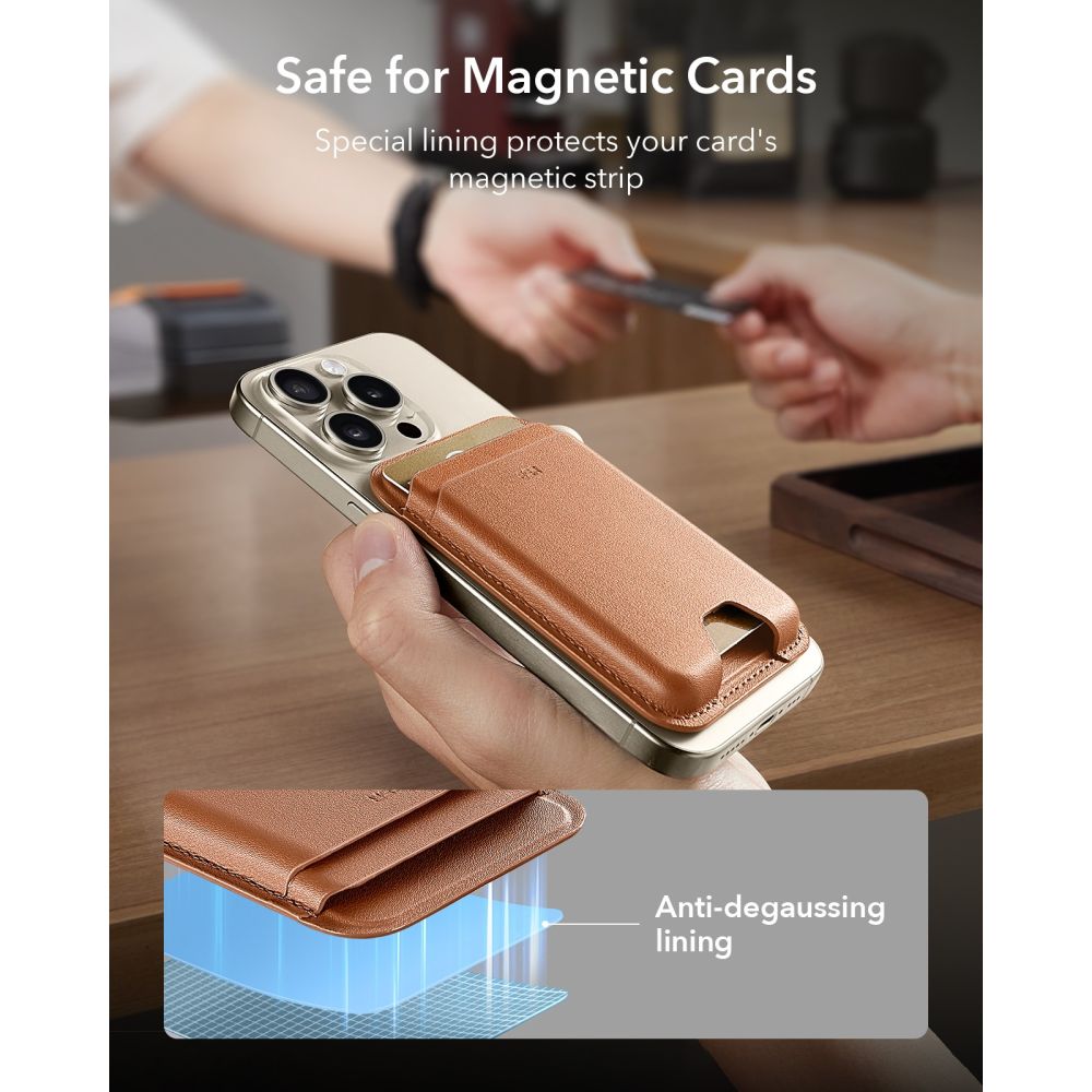 Esr Klassisk Rfid Magnetisk Tegnebog Magsafe Karamelbrun
