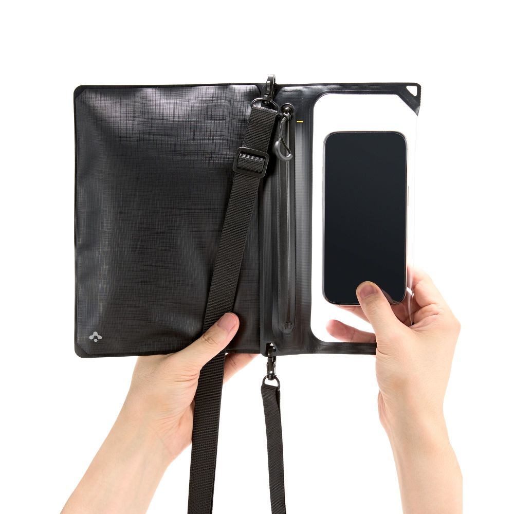 Spigen A640 Universal Vandtæt Etui Crossbag Sort