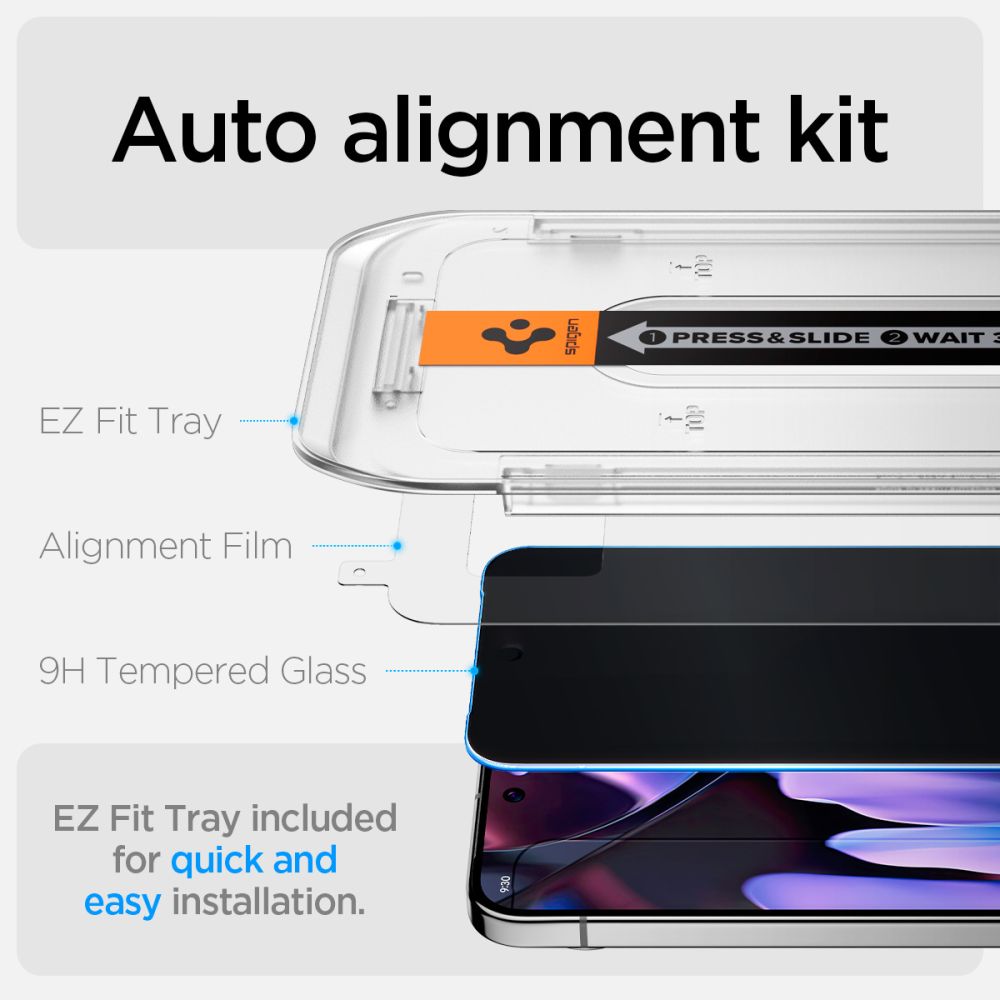 Privacyglas Spigen Glas.Tr ”Ez Fit” 2 Pack Google Pixel 9/9 Pro / 10/10 Pro Privacy