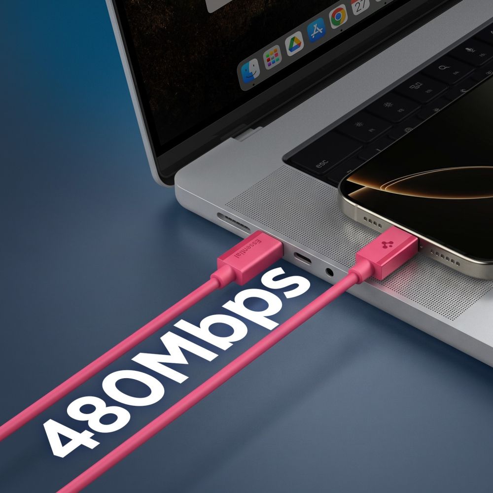 Spigen Eb6010 Cc Essential Usb C Kabel 60 W 100 Cm Lyserød