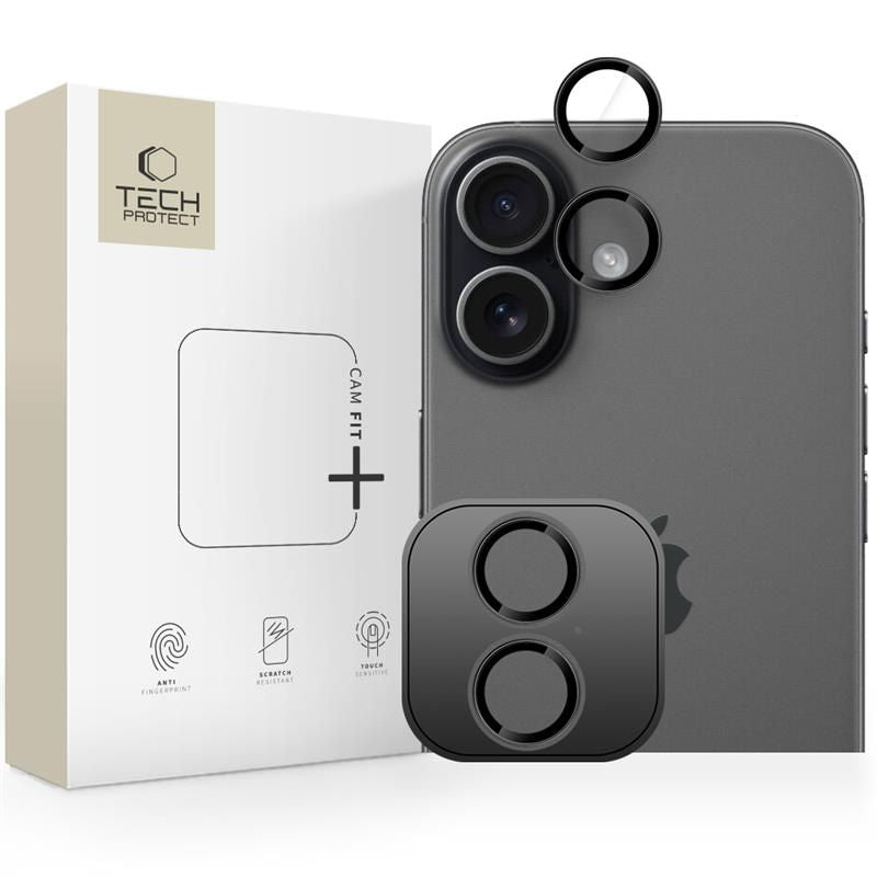 Kamera Beskyttelse Tech Protect Camring Fit+ Iphone 16 / 16 Plus / 17 Sort