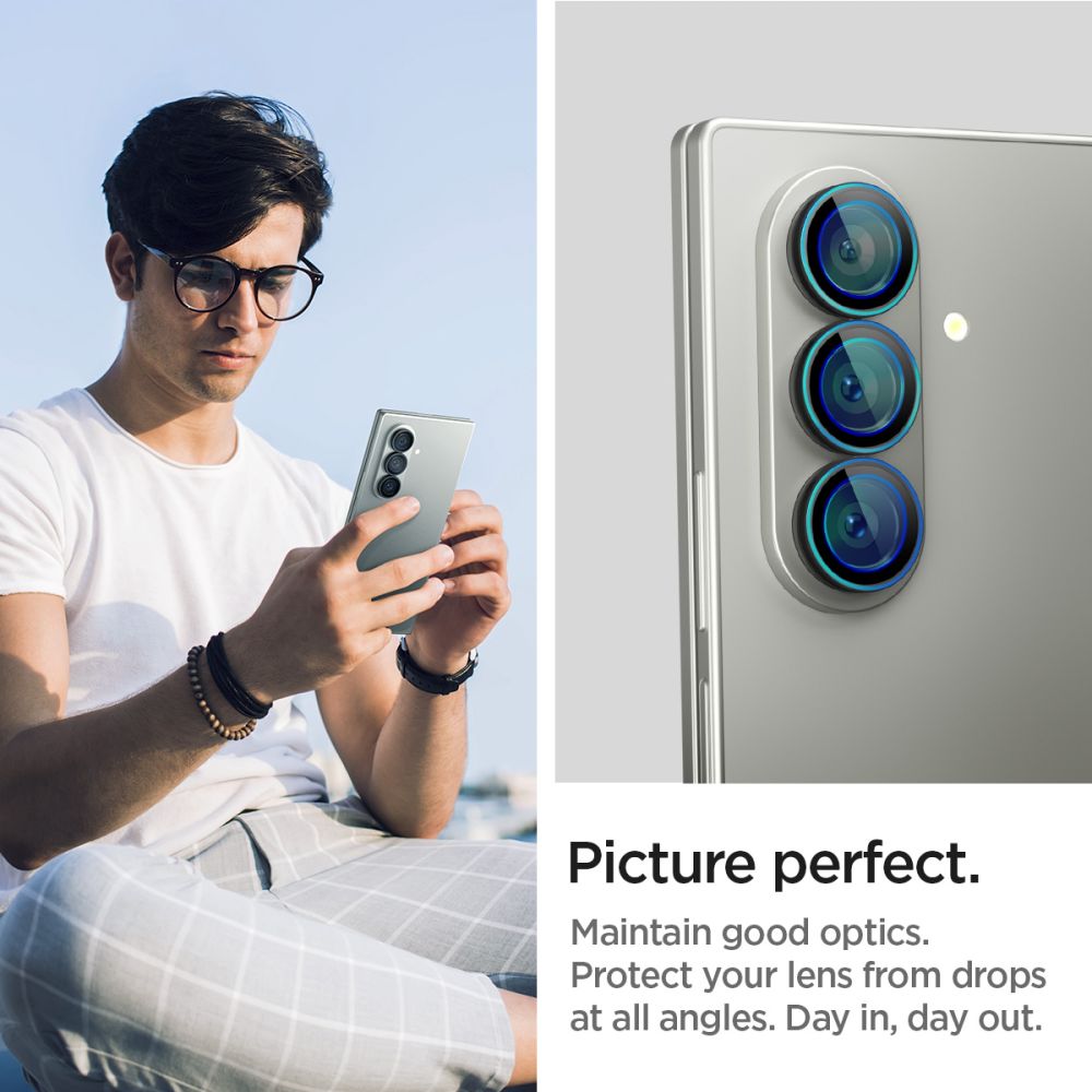 Kamera Beskyttelse Spigen Optik Pro Hd Glas.Tr ”Ez Fit” Camera Protector 2 Pack Galaxy Z Fold 7/8 Ultra Sort