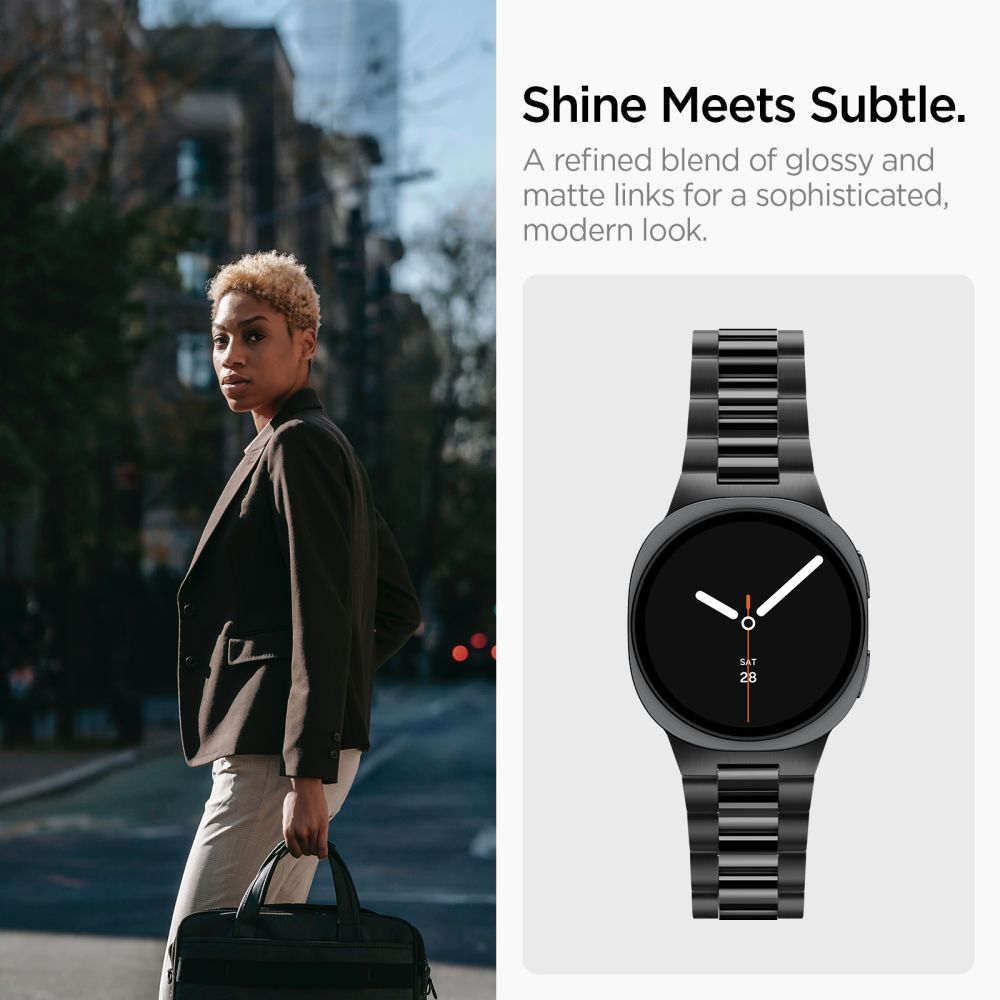 Spigen Modern Fit 316 L Remmen Til Samsung Galaxy Watch 8 / 9 / Classic (40 / 44 / 46 Mm) Sort