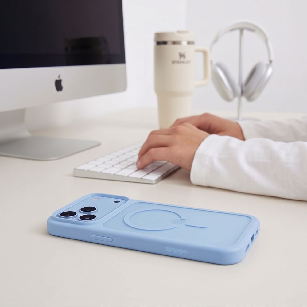Tech Protect Magmat Magsafe Cc Iphone 17 Pro / 18 Pro Mat Lysblå