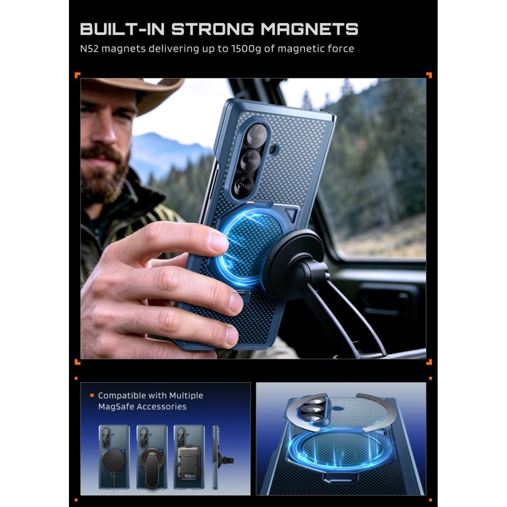 Supcase Ub Aero Magsafe 2 Sæt Galaxy Z Fold 8 Ultra Aramid Blå