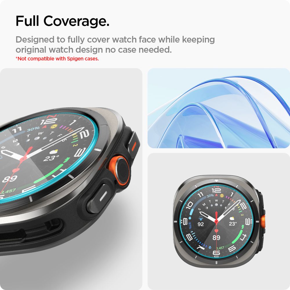 Hærdet Glas Spigen Glas.Tr ”Ez Fit” 2 Pack Samsung Galaxy Watch Ultra 2024 / 2025 (47 Mm) Klar