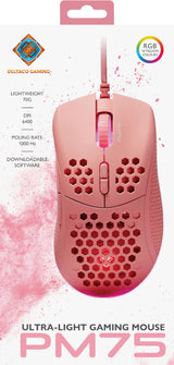 Deltaco Gaming PM75 ultralight mouse, pink